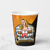 オクトーバーフェストビールスティーンズウーマンサービングパーティー 紙コップ (裏面)