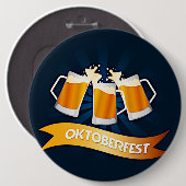 オクトーバーフェストビールステインお祝いパーティーボタン 缶バッジ (正面&裏面)