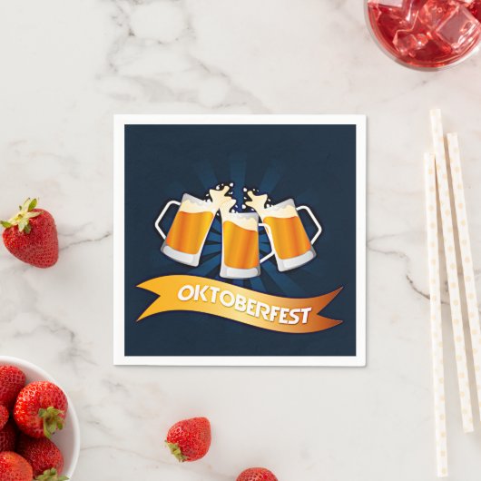 オクトーバーフェストビールステインお祝いパーティー スタンダードカクテルナプキン (インサイチュ)