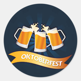 オクトーバーフェストビールステインお祝いパーティー ラウンドシール