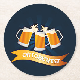 オクトーバーフェストビールステインお祝いパーティー ラウンドペーパーコースター