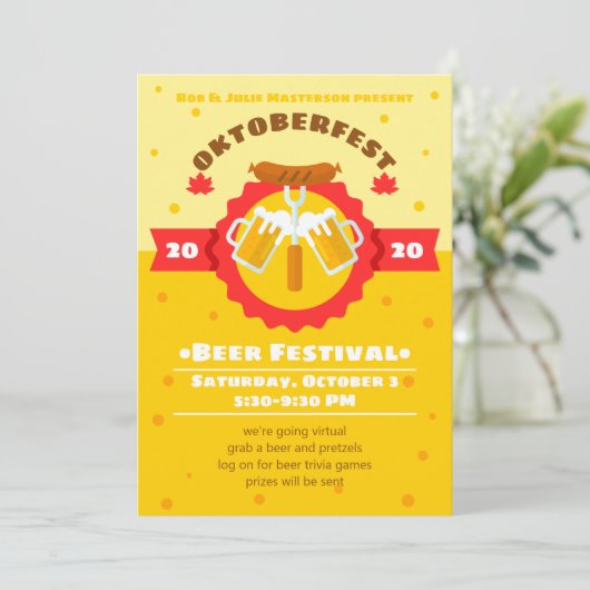 オクトーバーフェストビールソーセージプレッツェル仮想パーティー 招待状 (スタンド正面)