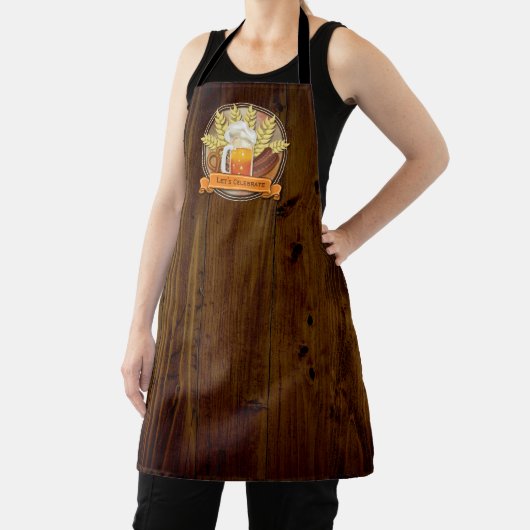 オクトーバーフェストビールソーセージPretzelロゴ、ミュート エプロン (インサイチュ)