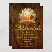 オクトーバーフェストビールソーセージPretzelロゴ、ミュート 招待状 (正面/裏面)
