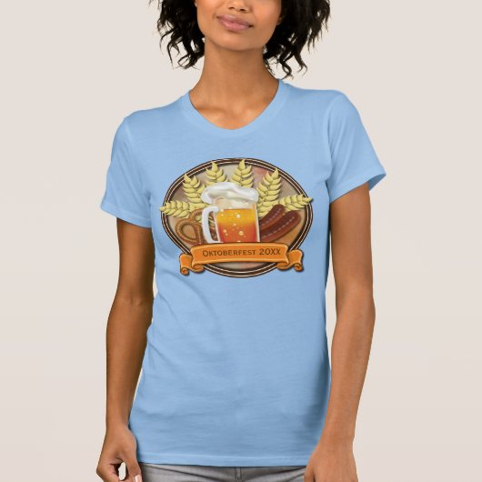 オクトーバーフェストビールソーセージPretzelロゴ、ミュート Tシャツ (正面)