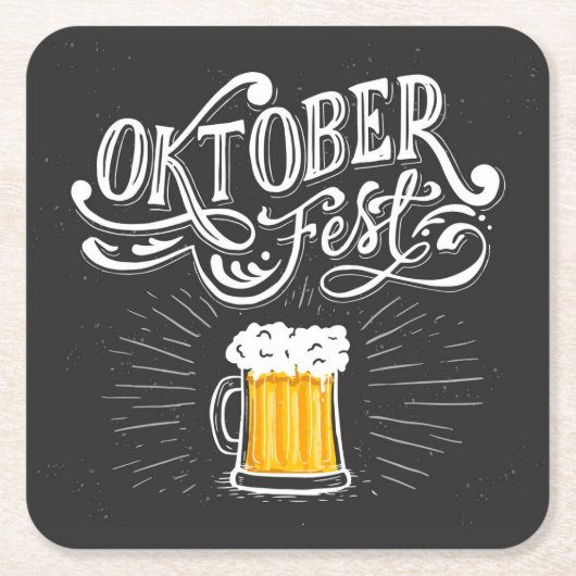 オクトーバーフェストビールバヴァリアフォークフェスティバル スクエアペーパーコースター (正面)