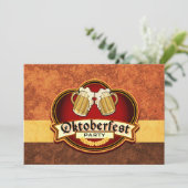 オクトーバーフェストビールパーティーダブルマグトーストカスタム 招待状 (スタンド正面)