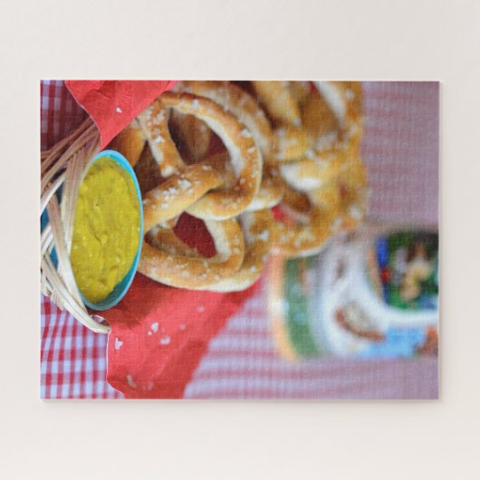 オクトーバーフェストビールフェスティバルスタイン&プレッツェル ジグソーパズル (横)