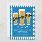オクトーバーフェストビールフェスティバルタイポグラフィブルーバヴァリア 招待状 (正面)
