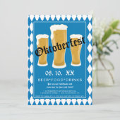 オクトーバーフェストビールフェスティバルタイポグラフィブルーバヴァリア 招待状 (スタンド正面)