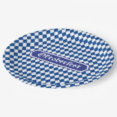 オクトーバーフェストビールフェスティバルデコレーションバイエルン国旗 ペーパープレート (アングル)