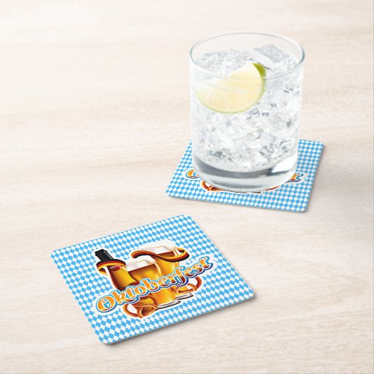 オクトーバーフェストビールフェスティバルドイツのバイエルンカラー スクエアペーパーコースター (インサイチュ)