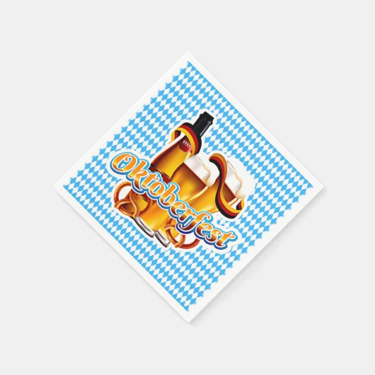 オクトーバーフェストビールフェスティバルドイツのバイエルンカラー スタンダードカクテルナプキン (角)