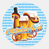 オクトーバーフェストビールフェスティバルドイツのバイエルンカラー ラウンドシール (正面)