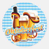 オクトーバーフェストビールフェスティバルドイツのバイエルンカラー ラウンドシール (正面)