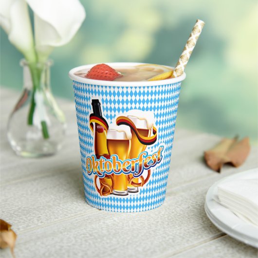 オクトーバーフェストビールフェスティバルドイツのバイエルンカラー 紙コップ (インサイチュ)
