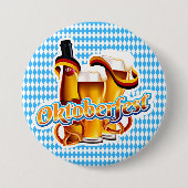 オクトーバーフェストビールフェスティバルドイツのバイエルンカラー 缶バッジ (正面)