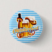 オクトーバーフェストビールフェスティバルドイツのバイエルンカラー 缶バッジ (正面)