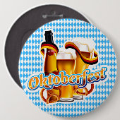 オクトーバーフェストビールフェスティバルドイツのバイエルンカラー 缶バッジ (正面&裏面)