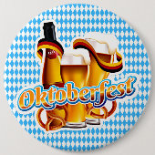 オクトーバーフェストビールフェスティバルドイツのバイエルンカラー 缶バッジ (正面)