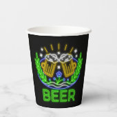オクトーバーフェストビールフェスティバルネオンオンブラック 紙コップ (裏面)