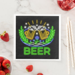 オクトーバーフェストビールフェスティバルネオンブラックナプキンズ