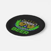 オクトーバーフェストビールフェスティバルネオンブラック7" ペーパープレート (アングル)