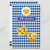 オクトーバーフェストビールフェスティバルバイエルン国旗の青 便箋 (正面/裏面)