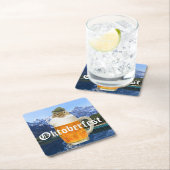 オクトーバーフェストビールフェスティバルパーティー動物 スクエアペーパーコースター (インサイチュ)