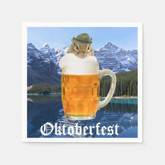 オクトーバーフェストビールフェスティバルパーティー動物 スタンダードカクテルナプキン (正面)