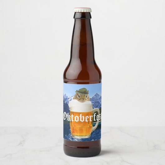 オクトーバーフェストビールフェスティバルパーティー動物 ビールラベル (正面)
