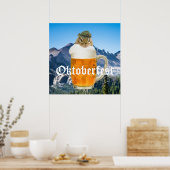 オクトーバーフェストビールフェスティバルパーティー動物 ポスター (キッチン)