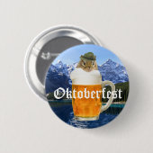 オクトーバーフェストビールフェスティバルパーティー動物 缶バッジ (正面&裏面)