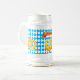 オクトーバーフェストビールフェスティバルブルーバイエルン国旗 ビールジョッキ