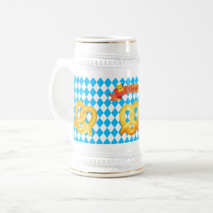 オクトーバーフェストビールフェスティバルブルーバイエルン国旗 ビールジョッキ