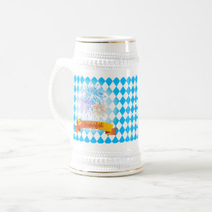 オクトーバーフェストビールフェスティバルブルーババリアン国旗 ビールジョッキ