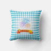 オクトーバーフェストビールフェスティバル装飾ブルーパターン クッション (裏面)