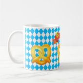 オクトーバーフェストビールフェスティバル装飾ブルーパターン コーヒーマグカップ (左)