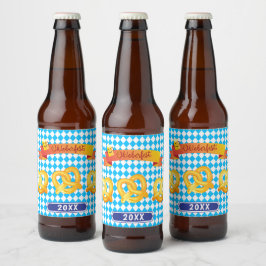 オクトーバーフェストビールフェスティバル装飾ブルーパターン ビールラベル