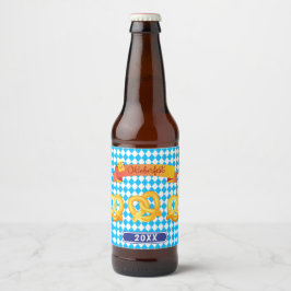 オクトーバーフェストビールフェスティバル装飾ブルーパターン ビールラベル