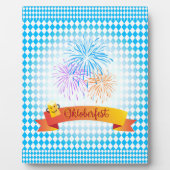 オクトーバーフェストビールフェスティバル装飾ブルーパターン フォトプラーク (正面)