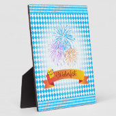 オクトーバーフェストビールフェスティバル装飾ブルーパターン フォトプラーク (側面)