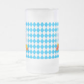 オクトーバーフェストビールフェスティバル装飾ブルーパターン フロストグラスビールジョッキ (中央)