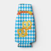 オクトーバーフェストビールフェスティバル装飾ブルーパターン ボトルクーラー (正面)