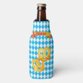 オクトーバーフェストビールフェスティバル装飾ブルーパターン ボトルクーラー (ボトル正面)