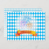 オクトーバーフェストビールフェスティバル装飾ブルーパターン ポストカード (正面/裏面)