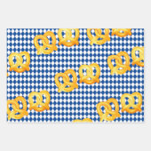 オクトーバーフェストビールフェスティバル装飾ブルーパターン ラッピングペーパーシート (正面2)