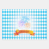 オクトーバーフェストビールフェスティバル装飾ブルーパターン ラッピングペーパーシート (正面)