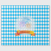 オクトーバーフェストビールフェスティバル装飾ブルーパターン ラッピングペーパー (フラット)