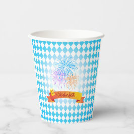オクトーバーフェストビールフェスティバル装飾ブルーパターン 紙コップ